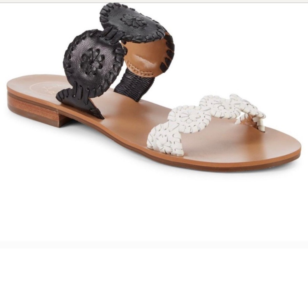 JACK ROGERS Leather Slide Sandals